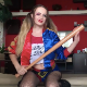Romanian beauty, Josslyn embraces American culture with her baseball bat and uniform before taking a nice big shit on the floor. Presented in 720P HD. About 4 minutes.